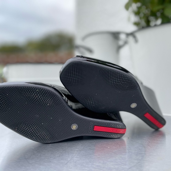 Prada Wedges - Black Patent Leather Size 38.5 - Picture 4 of 6